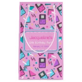 Rosa Retro Gaming Kleine Geschenktüte (Vorderseite)