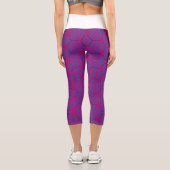 Rosa retro geometrisches Muster Capri Leggings (Rückseite)