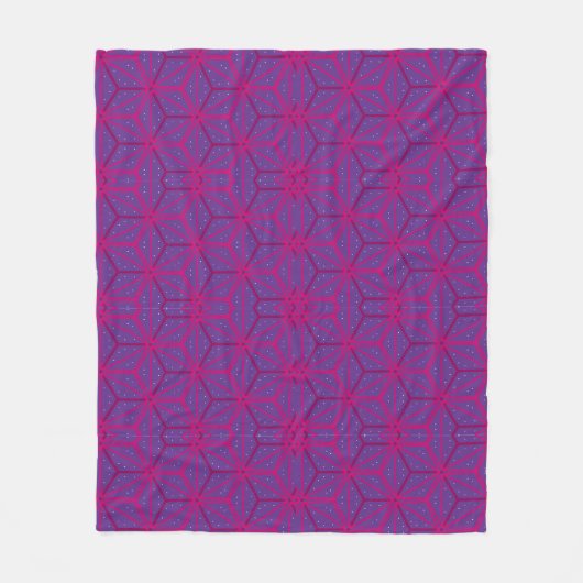 Rosa retro geometrisches Muster Fleecedecke (Vorderseite)
