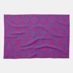 Rosa retro geometrisches Muster Geschirrtuch