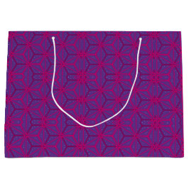 Rosa retro geometrisches Muster Große Geschenktüte