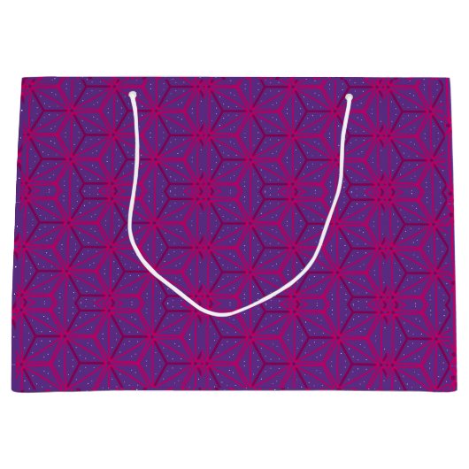 Rosa retro geometrisches Muster Große Geschenktüte (Vorderseite)