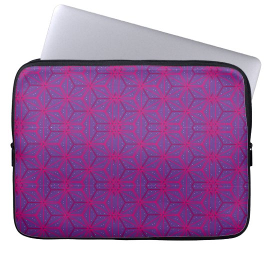 Rosa retro geometrisches Muster Laptopschutzhülle (Vorderseite)