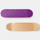 Rosa retro geometrisches Muster Skateboard (Horizontal)
