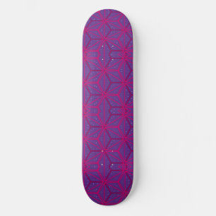 Rosa retro geometrisches Muster Skateboard