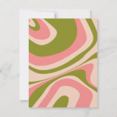 Rosa Retro Groovy Brautparty Einladung (Rückseite)