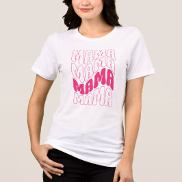 Rosa Retro Groovy Niedlich Mama Mütter Tag Mama Tri-Blend Shirt