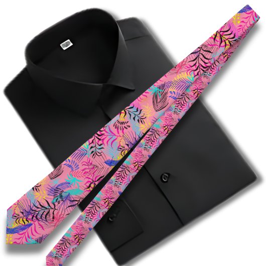 Rosa Retro-Hawaiimuster Krawatte