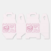 Rosa Retro Herz Coquette Cherry Cake Birthday Geschenkschachtel (Ungeklappt)