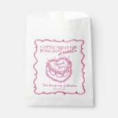 Rosa Retro Herz Coquette Cherry Cake Galentine Geschenktütchen (Vorderseite)