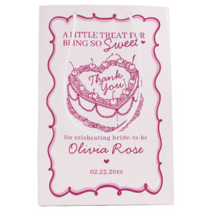 Rosa Retro Herz Coquette Kirschkuchen Brautdusche Mittlere Geschenktüte