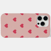 Rosa Retro Herz Y2K Muster mit rosa Hintergrund Case-Mate iPhone Hülle (Rückseite (Horizontal))
