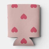 Rosa Retro Herz Y2K Muster mit rosa Hintergrund Dosenkühler (Rückseite)