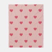 Rosa Retro Herz Y2K Muster mit rosa Hintergrund Fleecedecke (Vorderseite)
