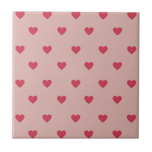 Rosa Retro Herz Y2K Muster mit rosa Hintergrund Fliese