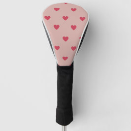 Rosa Retro Herz Y2K Muster mit rosa Hintergrund Golf Headcover