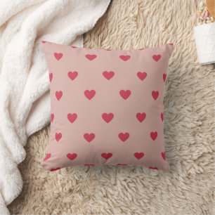 Rosa Retro-Herz Y2K-Muster mit rosa Hintergrund Kissen
