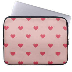 Rosa Retro Herz Y2K Muster mit rosa Hintergrund Laptopschutzhülle