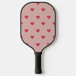 Rosa Retro Herz Y2K Muster mit rosa Hintergrund Pickleball Schläger