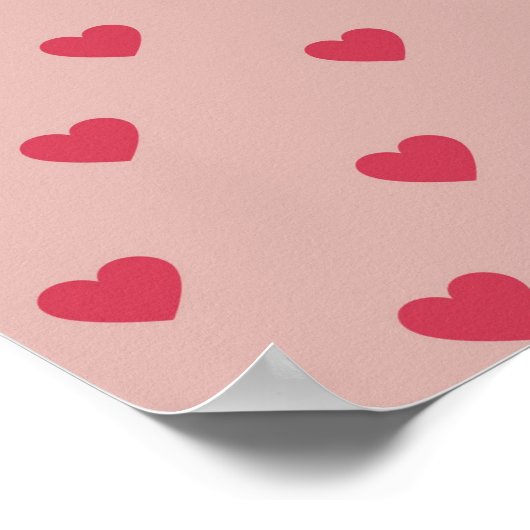 Rosa Retro Herz Y2K Muster mit rosa Hintergrund Poster (Ecke)