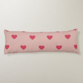 Rosa Retro Herz Y2K Muster mit rosa Hintergrund Seitenschläferkissen (Rückseite)
