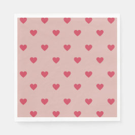 Rosa Retro Herz Y2K Muster mit rosa Hintergrund Serviette