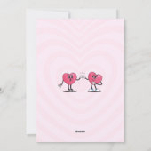 Rosa Retro Herzkarte zum Valentinstag Feiertagskarte (Rückseite)