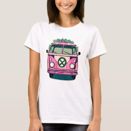Rosa Retro Hippie Van Florenz Vintage Farben T-Shirt