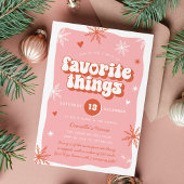 Rosa Retro Holiday Favorite Things Party Einladung
