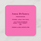 Rosa Retro Inspirierte Visitenkarte (Rückseite)