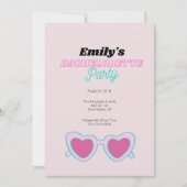 Rosa Retro Junggeselinnen-Abschied Einladung (Vorderseite)