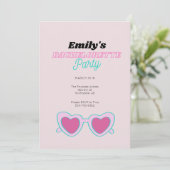 Rosa Retro Junggeselinnen-Abschied Einladung (Stehend Vorderseite)