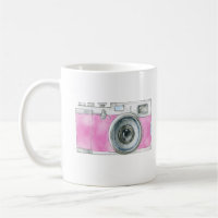 Rosa Retro-Kamera-Logo für die Aquarellfarben