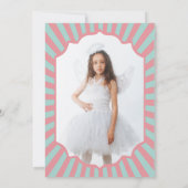 Rosa Retro Karneval Geburtstag Foto Einladungen (Rückseite)