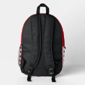 Rosa Retro Kirsche & Schleifen Schachbrett mit Nam Bedruckter Rucksack (Rückseite)