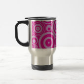 Rosa Retro Kreis-Muster Reisebecher (Links)