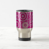 Rosa Retro Kreis-Muster Reisebecher (Mittel)