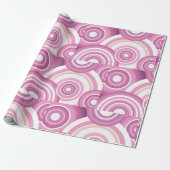 Rosa Retro-Kreismuster Geschenkpapier (Ungerollt)