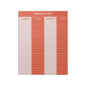 Rosa Retro-Lebensmittelliste Editor Notizblock (Rotiert)