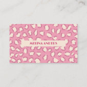 Rosa Retro Leopard Print Visitenkarte (Rückseite)