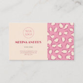 Rosa Retro Leopard Print Visitenkarte (Vorderseite)