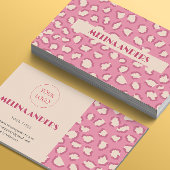 Rosa Retro Leopard Print Visitenkarte