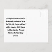 Rosa Retro Letzte Disco Bacheloretto Save the Date Postkarte (Rückseite)