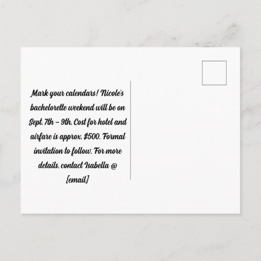 Rosa Retro Letzte Disco Bacheloretto Save the Date Postkarte (Rückseite)