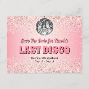 Rosa Retro Letzter Disco Junggesellinnenabschied T Postkarte