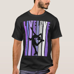 Rosa Retro-Liebe Eislaufen Geburtstag Retro Vintag T-Shirt