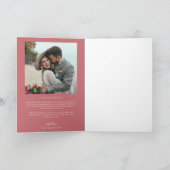 Rosa Retro-Liebe und Dank der White Arch-Hochzeit Dankeskarte (Innenseite)