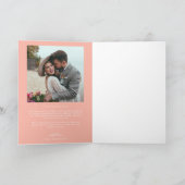 Rosa Retro Liebe und Dank White Arch Wedding Dankeskarte (Innenseite)