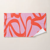 Rosa Retro Linien Moderne Abstrakte Pinselformen Badhandtuch Set (Handtuch)