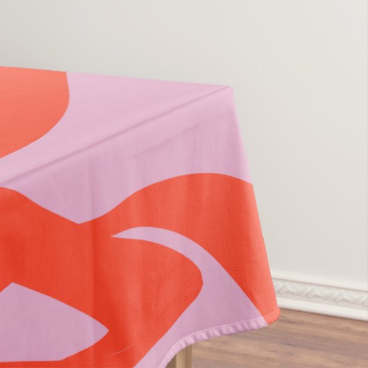 Rosa Retro Linien Moderne Abstrakte Pinselformen Tischdecke (Beispiel)